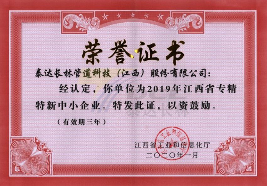 2019年江西省专精特新中小企业